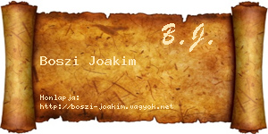 Boszi Joakim névjegykártya